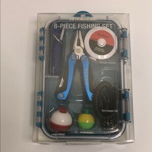 Brookstone nwt 8 Piece Fishing Kit set